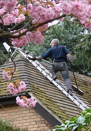 Roof in Tonbridge having jet wash cleaning